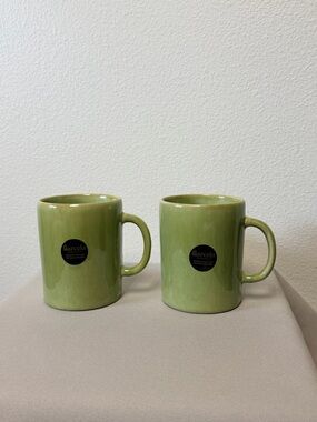 Barcella Pottery Green or Beige Coffee Mugs- You Choose